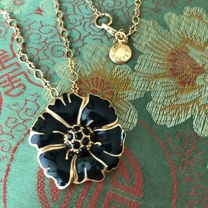 J. Crew black flower necklace